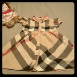 Classic Burberry Girl's Dress- Pale Checkers